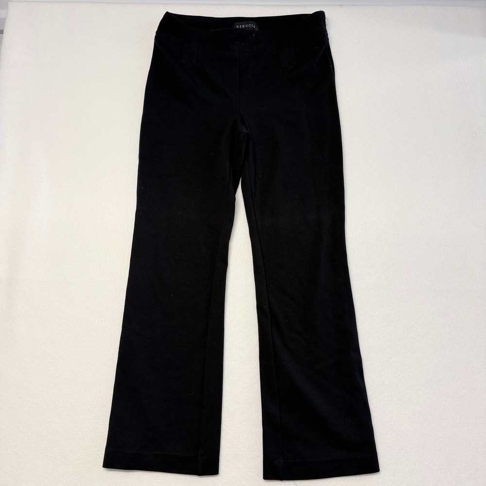 Rekucci Dress Pants Womens Size 12 Black Excellent Bootcut Pull-On RE1029